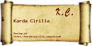 Karda Cirilla névjegykártya